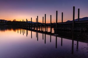 Keswick Jetty Sunset Print | Lake District Landscape Photography image 1
