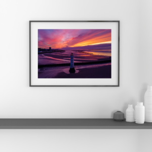 New Brighton Lihgthouse Sunset |  Wirral | Landscape Wall Art Print image 2
