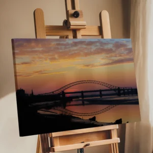 Runcorn Bridge Sunset Reflection | Cityscape Wall Art Print image 2