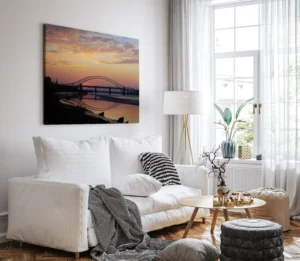 Runcorn Bridge Sunset Reflection | Cityscape Wall Art Print image 8