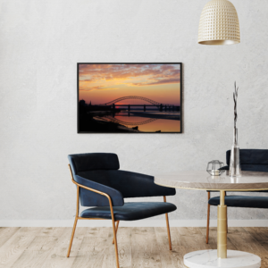 Runcorn Bridge Sunset Reflection | Cityscape Wall Art Print image 4