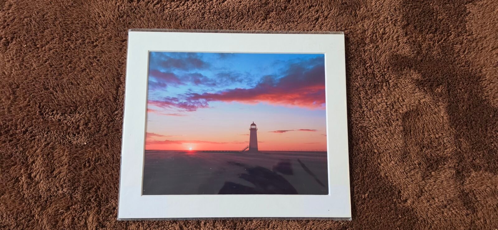 Talacre Lighthouse sunset A3 mounted North Wales photography print
