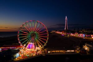 Blackpool Illuminations Big Wheel at Dusk | Cityscape Wall Art image 1